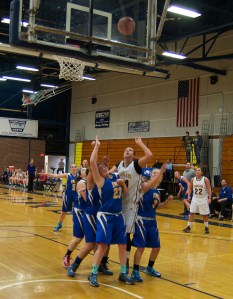 Alicia Hoyt looks to the basket while battling it out under the boards agains EMCC Saturday afternoon. Alicia was the game high scorer with 19 points, 11 rebounds, 3 steals and 5 blocked shoots.