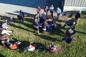 SMCC students: Kristina Donnellan at the head of the victim, Tobey Farrington to Kristina’s left, Nick Jackson  standing, Ryan Baillargeon to Nick’s left and Hunter Holt kneeling work as a team to assess the situation.