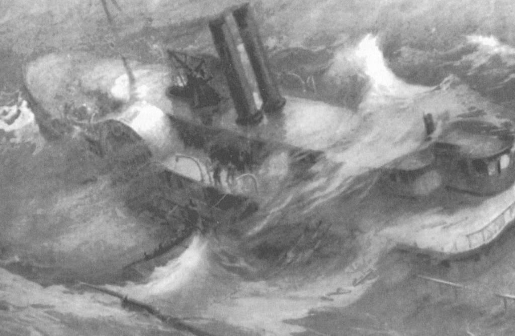 The sinking of the Portland in the Portland Gale: Weymouth Historical Society.